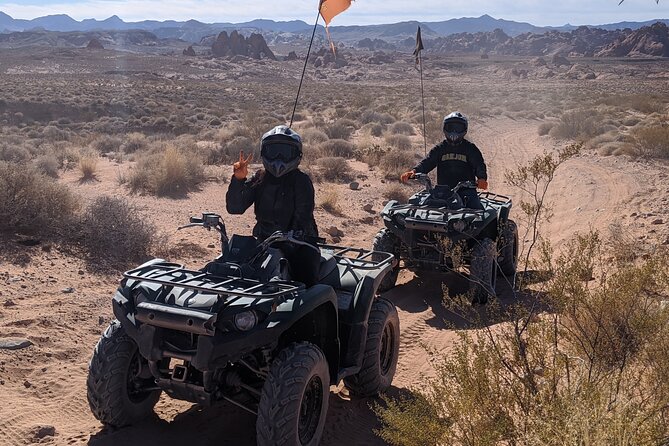 ATV Tour and Dune Buggy Chase Dakar Combo Adventure from Las Vegas - Valley of Fire ATV time: where the red rock does the talking