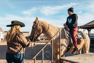 From Las Vegas: Desert Sunset Horseback Ride with BBQ Dinner - Pickup, ranch arrival, and how the group stays under control