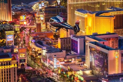 Las Vegas Strip Helicopter Night Flight - Flying at Night Over the Las Vegas Strip: The View Plan