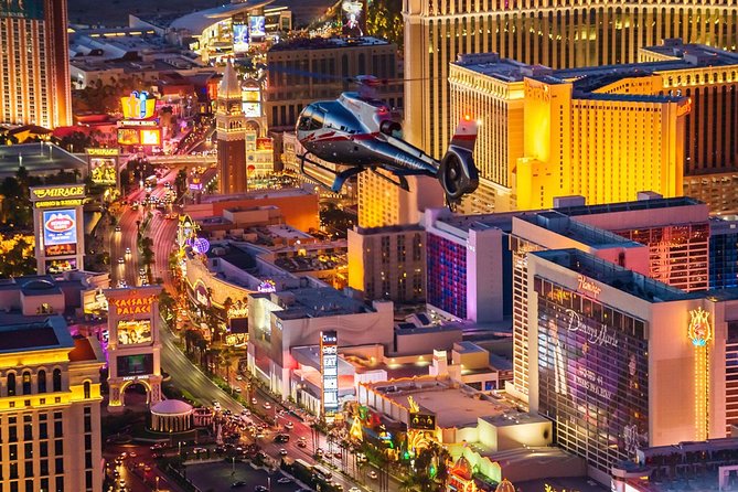 Las Vegas Strip Helicopter Night Flight - Flying at Night Over the Las Vegas Strip: The View Plan
